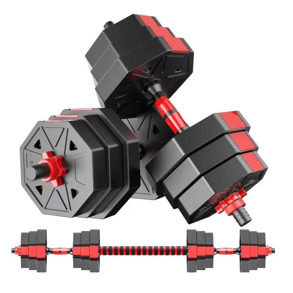 44lbs Adjustable Dumbbell to Barbell Fitness Set