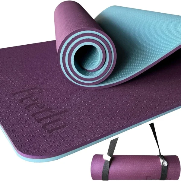 Extra Thick Exercise Yoga Mat with Strap