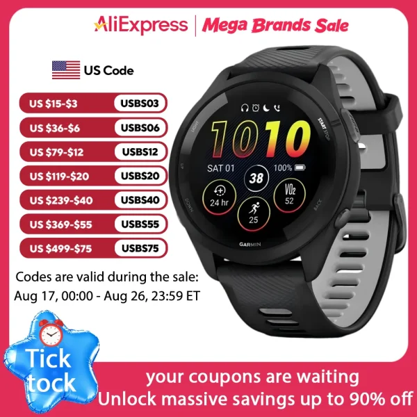 Garmin Forerunner 265 Outdoor GPS Smartwatch,